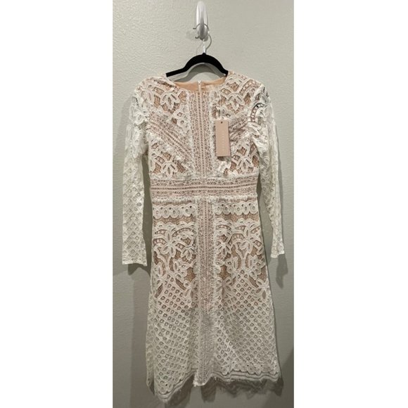 KEEPSAKE Bridges Ivory Lace Long Sleeve Midi Dress - Picture 3 of 5